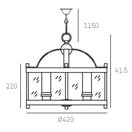 Lampa Hampton wisząca  szklana chrom NEW YORK P04567CH - Cosmo Light